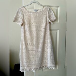 Cream Babydoll Lace Dress